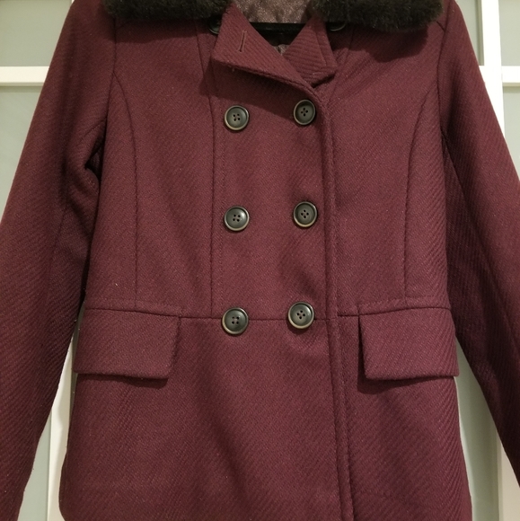 Gap WOOL Jacket. Size XS, maroon - Picture 4 of 10